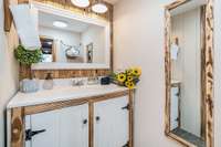 A closer view of the downstairs full bathroom.