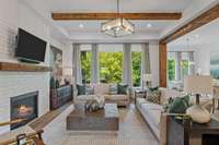 Another view of the Family room. Photo is for informational purposes and is of a decorated Ballentine model home. Differences will exist.