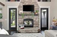 The sellers have thought of everything. With the dual fireplace you an load from outside, so no mess inside