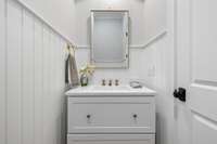 Powder Room off Entry Hallway