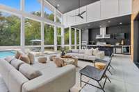 900-square-foot screened porch with 22-foot ceiling and 4 skylights.