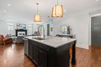 This central kitchen island is sure to be a staple of day to day living and entertaining as well