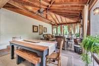 Room for additional eating in screened porch