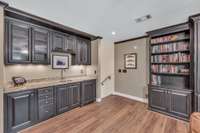 Wet bar with granite counter top