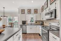 Granite counter tops and stainless steel appliances