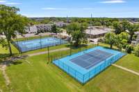 The park has a beautiful tennis court (with pickleball lines now!!) and 2 basketball courts in addition to beautiful sidewalk paths throughout it for "hiking" and walking your pups.