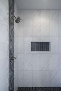 Large primary walk-in tile shower