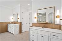 Special lighted mirrors allow you to adjust to the type of lights needed for you to dress or retreat to sleep.