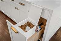 A pull out drawer for pet food!