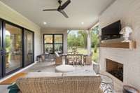 Back porch looks out on green space