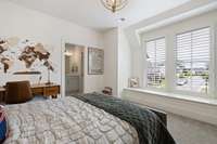 2nd floor bedroom~plantation shutters on the windows