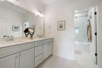 2nd floor bathroom with double vanities