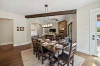 Beautiful wood beams in the dining