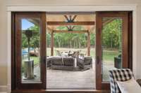 Beautiful double slider doors off the living room to the back patio