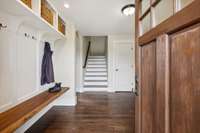 Walk in to this beautiful mudroom / drop zone