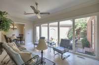 Sunroom overlooking the courtyard