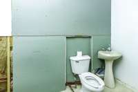 Bathroom is not finished, but can have a tub/shower for a full bath.