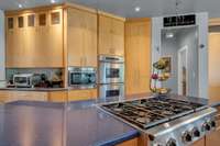 The kitchen was made in mind for people who enjoy cooking.  Notice the double ovens and the gas cook top.