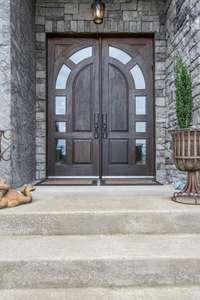 The front mahogany double doors make a statement that you're somewhere special.