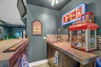 The wet bar will come in handy during when entertaining family and friends.