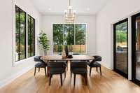 Dining area overlooks back yard