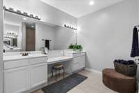 Primary bathroom with double vanity