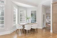 Breakfast room open to the kitchen and living areas