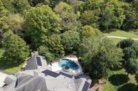 Aerial view of the back- notice the Princeton Hills walking trail