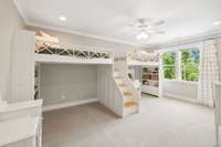 Largest bedroom has twin built-in loft beds.