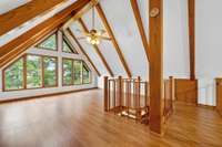 Upstairs loft space with plenty of natural light