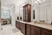 The vanity space can be used as a place for a tub if so desired.