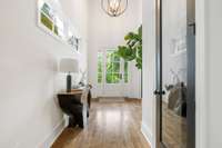 Two story foyer with great natural light.