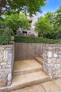 Stately entrance to the home from the sidewalk