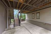 Area below the rear deck