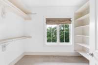 One of two large closets in primary bath