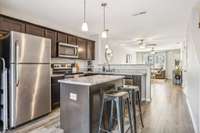 All stainless steel appliances have been very well kept.