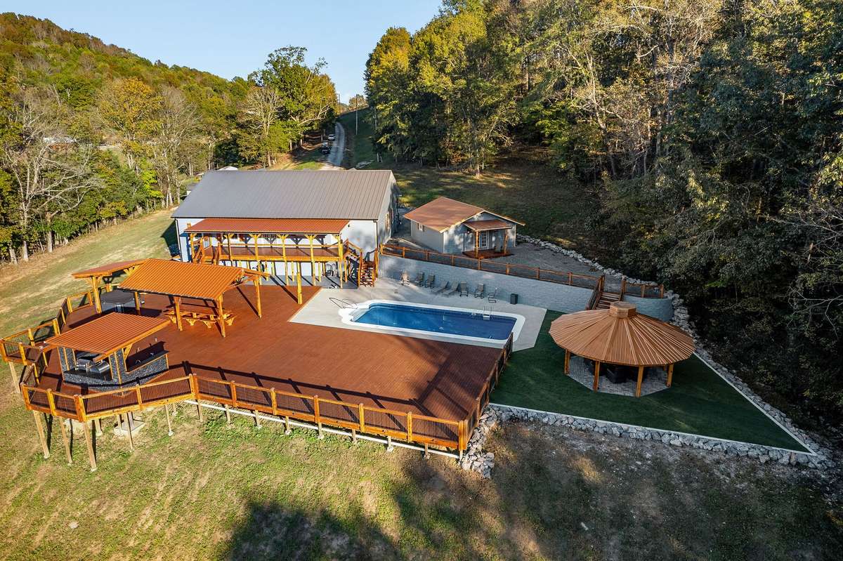 Another backyard view of this 5000 sq ft deck