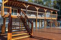 This covered deck has over 600 sq ft of more great spaces
