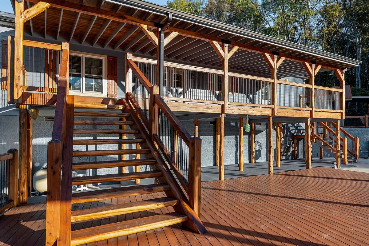 This covered deck has over 600 sq ft of more great spaces