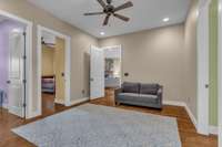 This layout offers privacy and separation while maintaining an open flow, making it ideal for family living and guest entertainment.