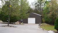 Detached garage with outdoor shower