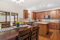 Spacious and beautiful!  Large island with storage and drawers. Plenty of natural sunlight.