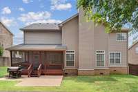 Nice aggregate patio for your grill or smoker.  Fully fenced back yard for extra privacy.