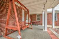 Covered back patio... could lead out to your future pool area!!