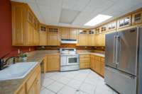 Lower level kitchen with commercial capability
