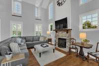 Gas fireplace in living room