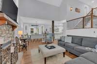 open living room to dining room and kitchen