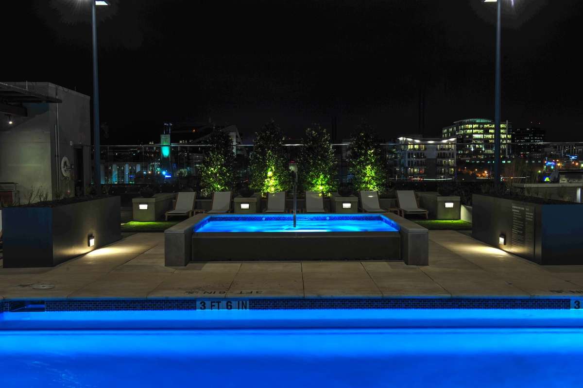 Hot tub open all seasons in the spa like pool area off the owner's lounge