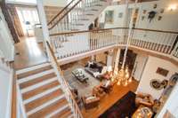 View looking down into the great room