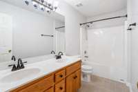 Hall bath with double vanity